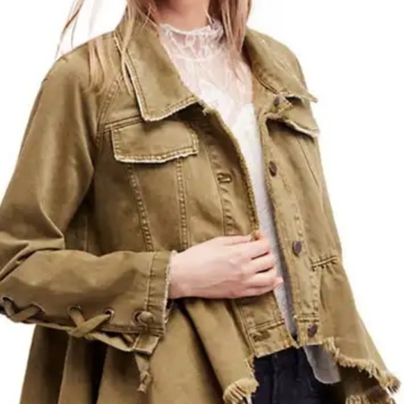 NWT! FREE PEOPLE Size M Army Green Jacket - Picture 1 of 7